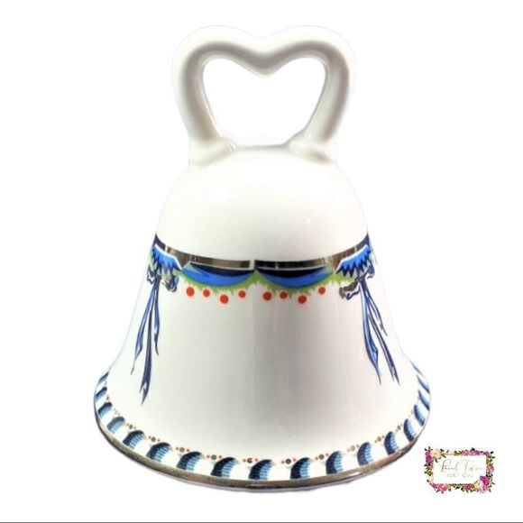 Goebel Wedding Bell West Germany Heart Shaped Handle Ceramic Bell - Picture 5 of 7